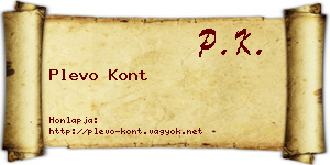 Plevo Kont névjegykártya